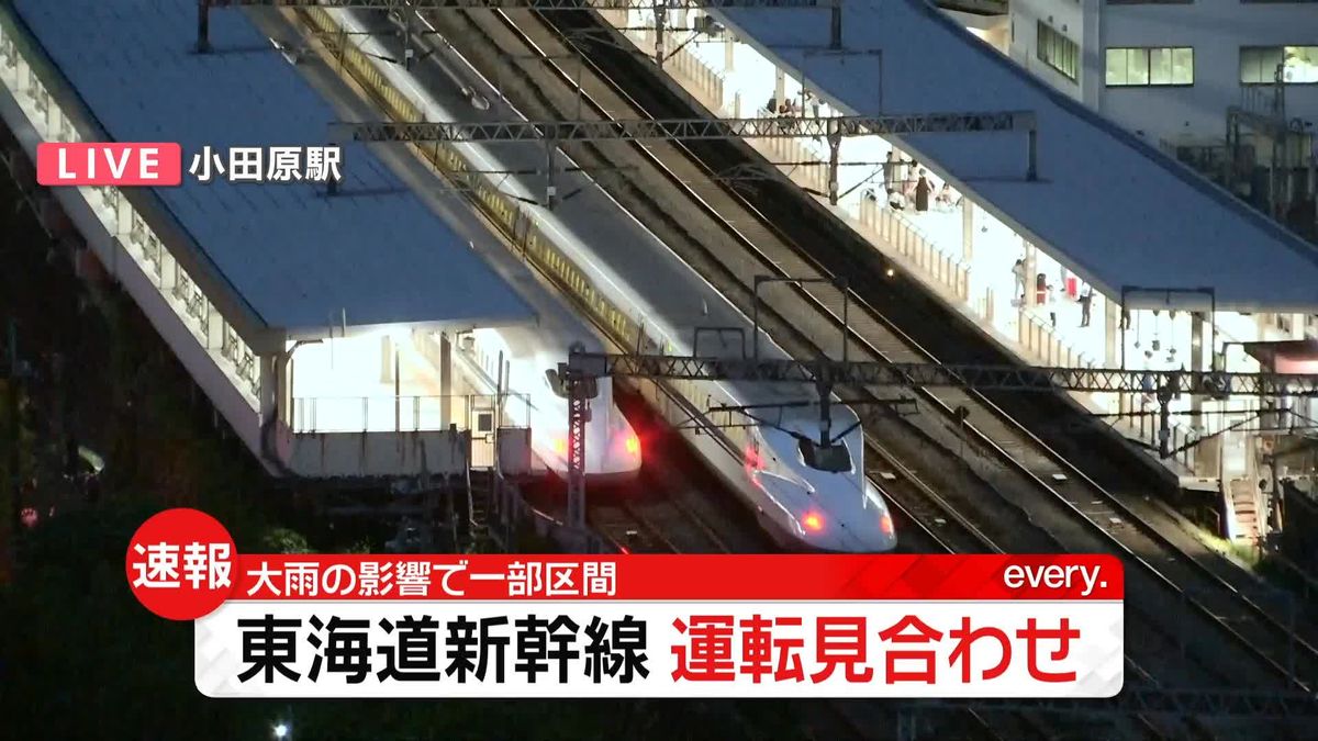 東海道新幹線、大雨で運転見合わせ　下りは東京～新富士、上りは掛川～東京