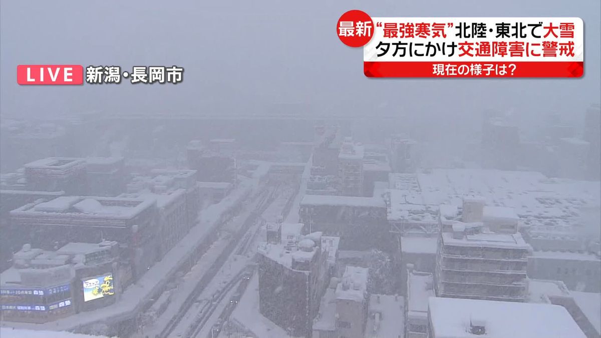 新潟・長岡市は丸1日で一気に約1メートルの積雪…“最強寒気”北陸・東北で大雪