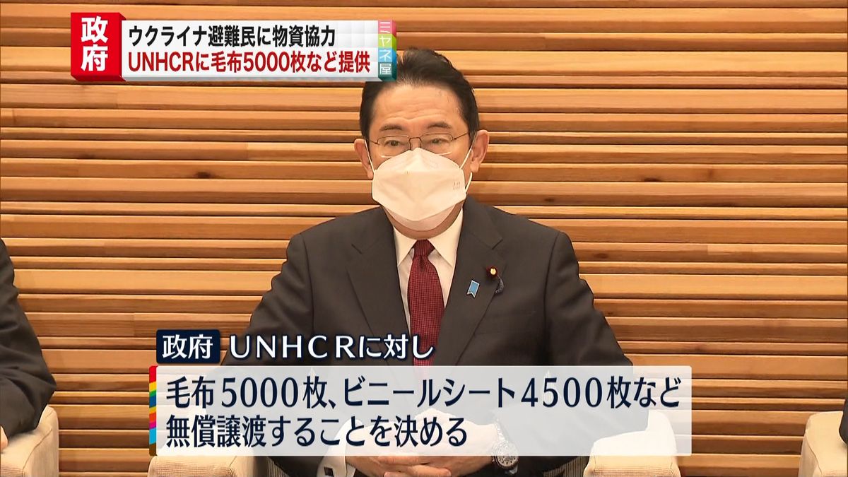 ウクライナや周辺国に毛布など無償譲渡 日本政府が決定