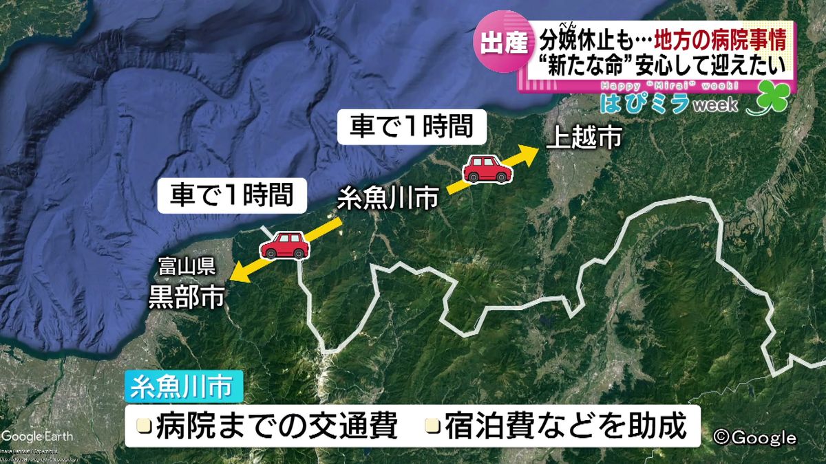 上越市や富山県への所要時間は