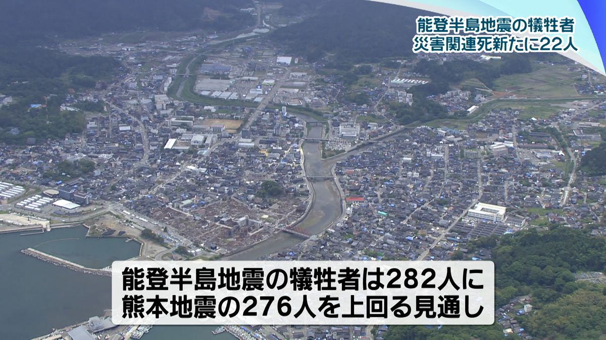 能登半島地震　災害関連死新たに22人認定　熊本地震を上回る犠牲者に