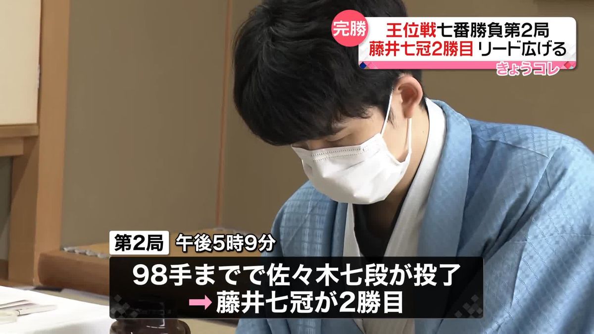 将棋「王位」戦　藤井聡太七冠が2勝目　「これまでの2局の内容を振り返って第3局以降、がんばりたい」