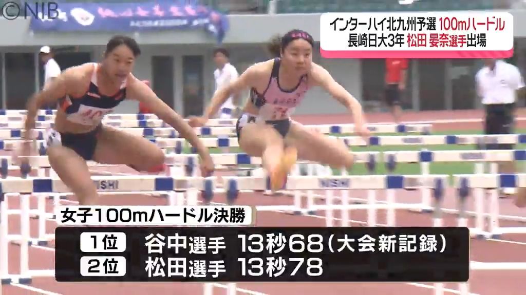 インターハイ2種目出場決定「北九州地区予選」女子100mハードルで松田晏奈選手が2位《長崎》