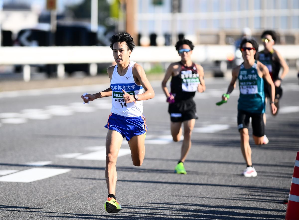 1区区間賞の日本体育大学・平島龍斗選手(写真：SportsPressJP/アフロ)