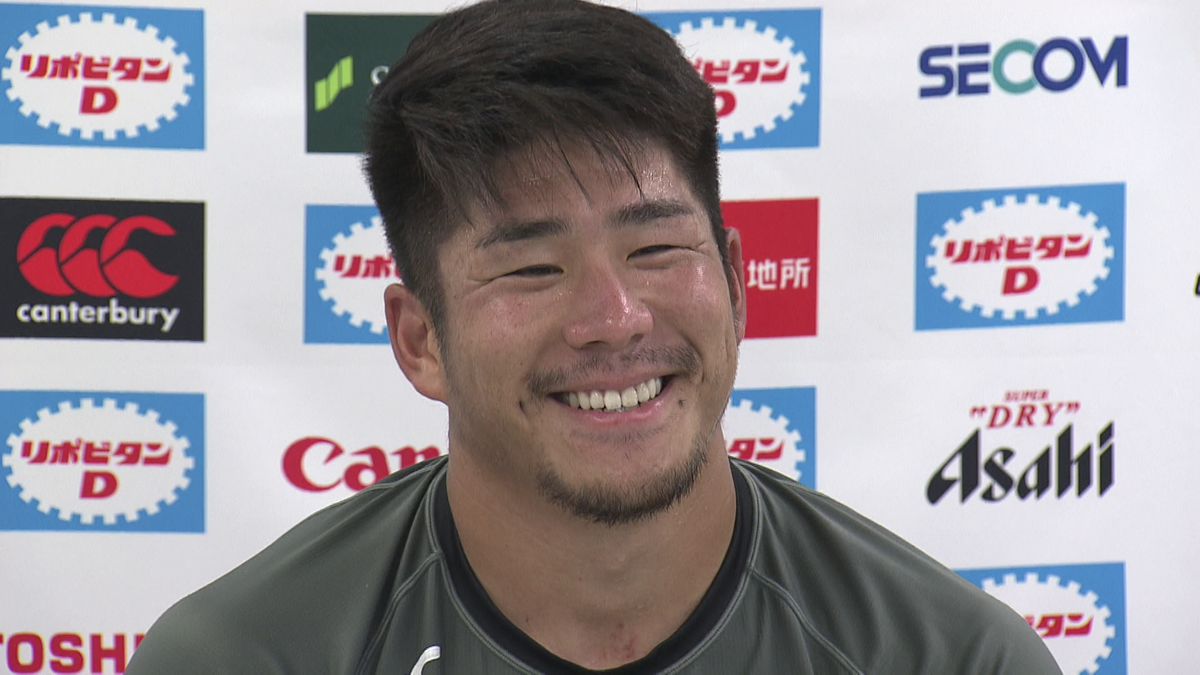 【ラグビー】W杯前国内最終戦に向けて松田力也が爆笑会見　酷暑の中で前日練習を公開後に