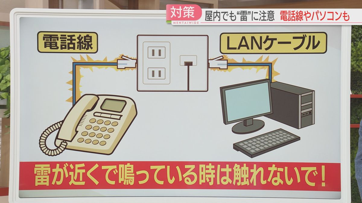 雷が鳴っている時は感電の恐れがあるため触らないで