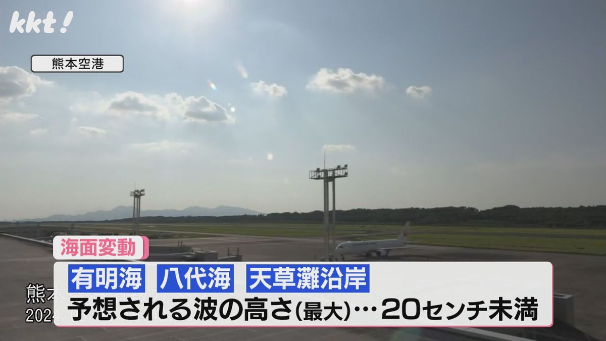 県内の海面変動予想は最大20センチ未満