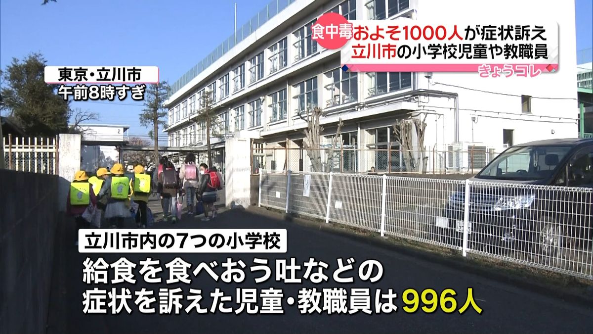 小学校で集団食中毒か　約１０００人に症状