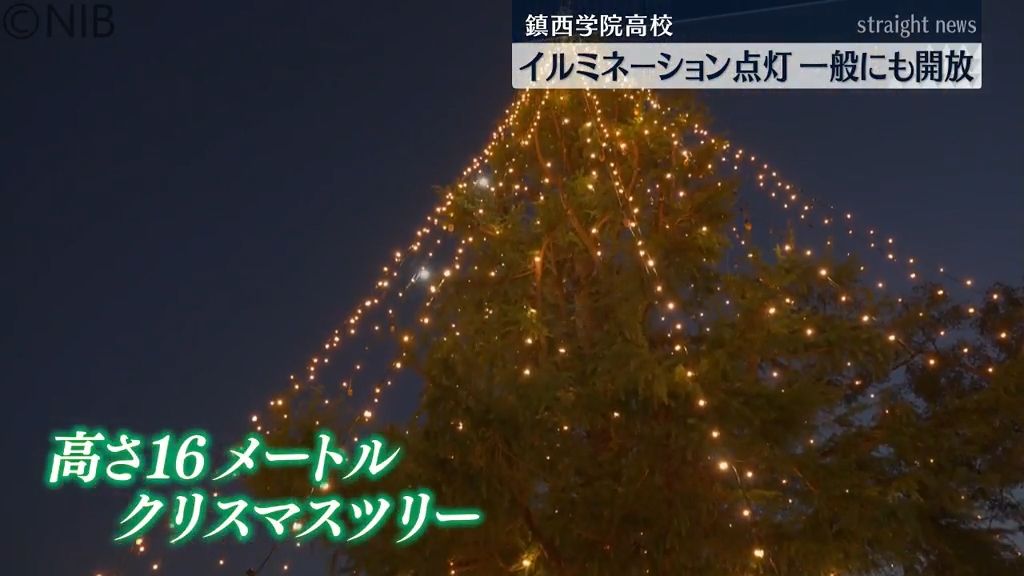 40年以上続く地域の冬の風物詩　鎮西学院高校「高さ16ｍのクリスマスツリー」点灯式《長崎》