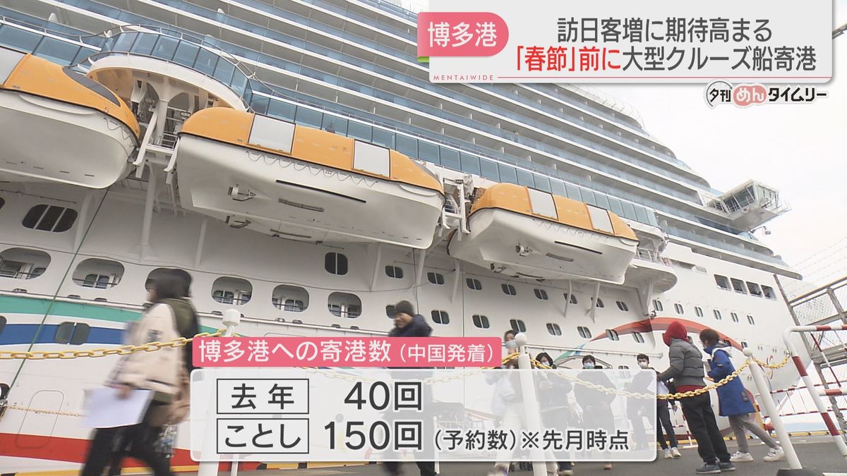 中国からのクルーズ船が博多港に　コロナ禍後初めての「春節」に期待高まる　福岡