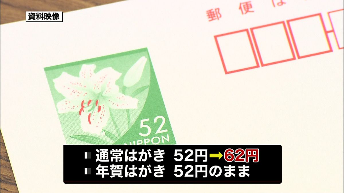 ハガキ６２円に　来年６月、郵便料金値上げ