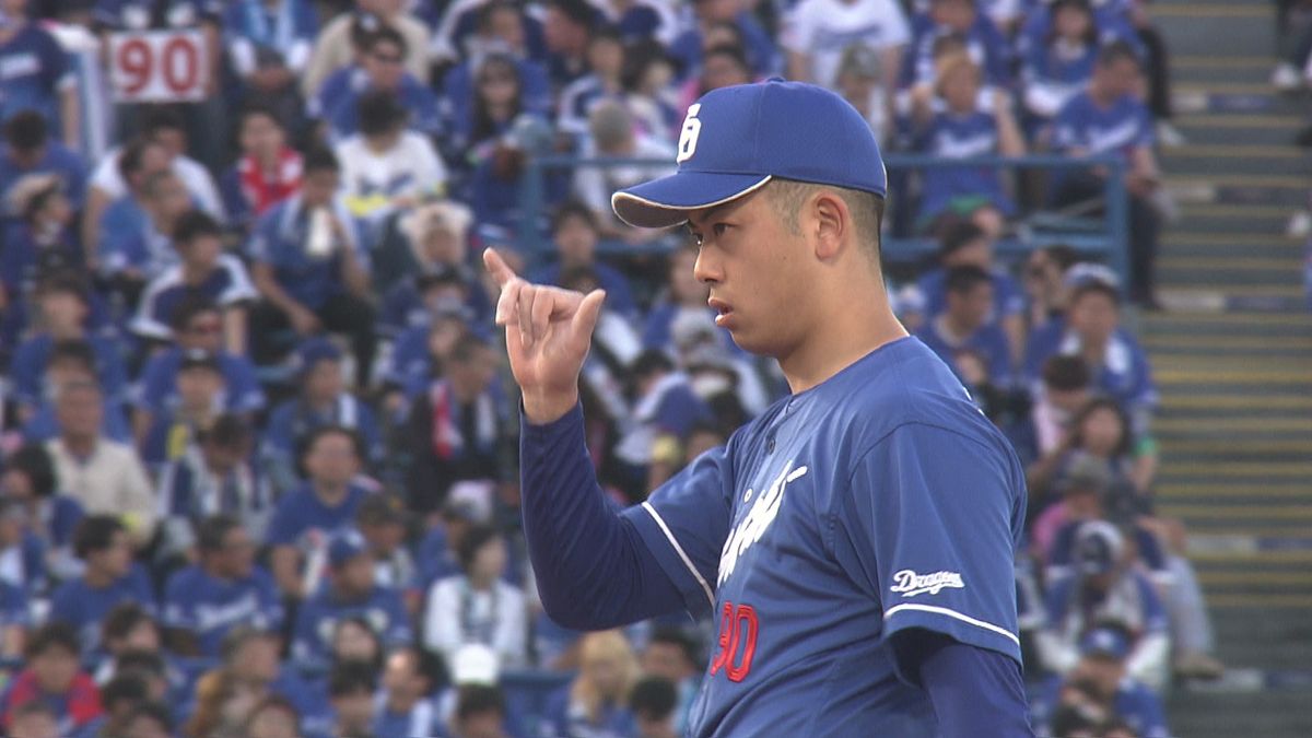 【中日】松山晋也が今季唯一失点した“神宮球場”でリベンジの2奪三振　気合のこもった表情をみせる