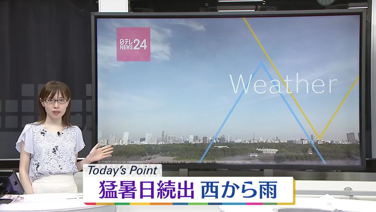 【天気】西日本は広く雨…激しく降る所も　関東・東北は強い日差し