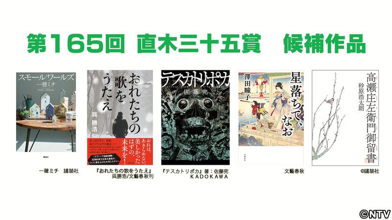 第165回直木賞 候補作が決定