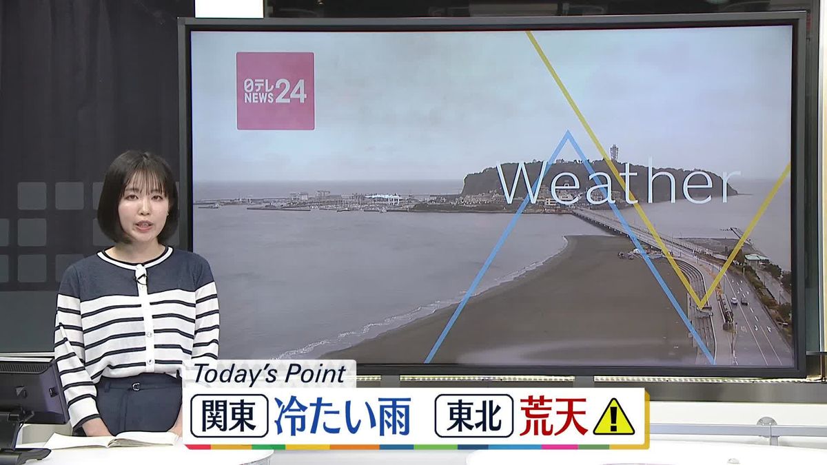 【天気】関東は冷たい雨、東北は荒天に