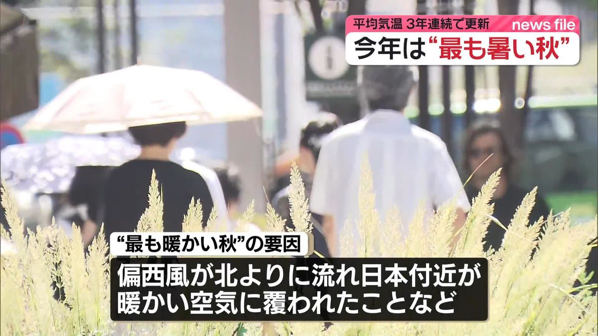 120年あまりで最も暖かい秋　9～11月の平均気温、平年と比べ1.97℃高く