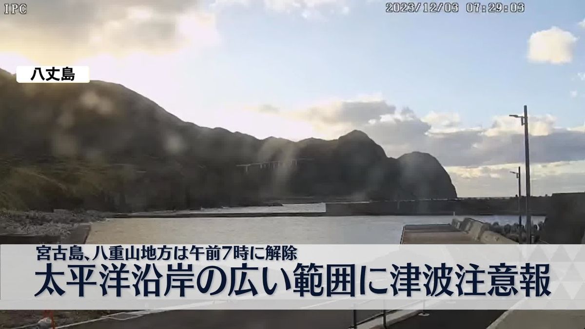 奄美・トカラ列島～千葉県にかけての太平洋沿岸に津波注意報　宮古島・八重山地方は解除