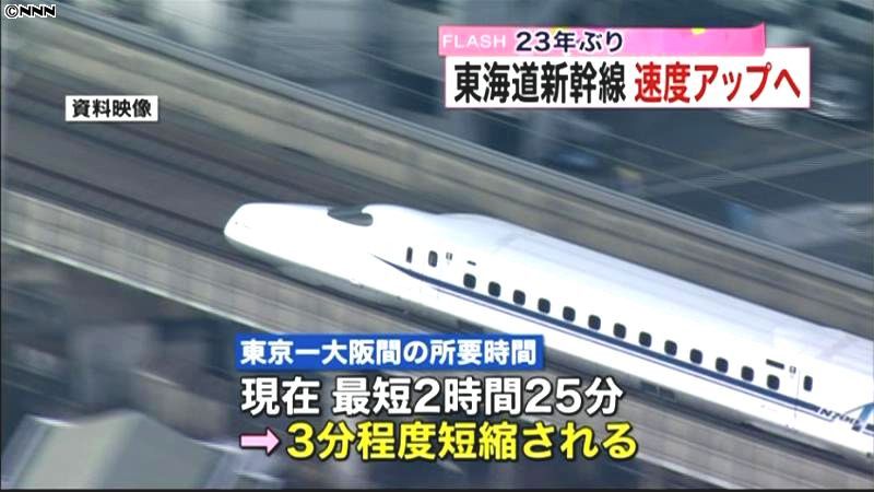 東海道新幹線、２３年ぶりに最高速度向上へ
