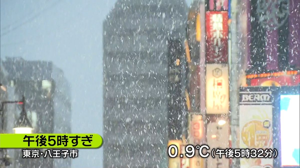 各地で厳しい寒さ　東京都心でも雪