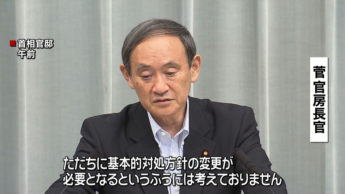 菅官房長官「ただちに対処方針の変更不要」