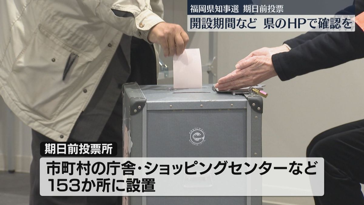 【福岡県知事選】期日前投票が始まる　市町村の庁舎やショッピングセンターなど県内153か所で22日まで