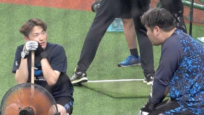 試合前の源田壮亮選手