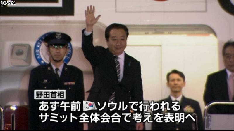 野田首相、北“ミサイル”に自制求める考え