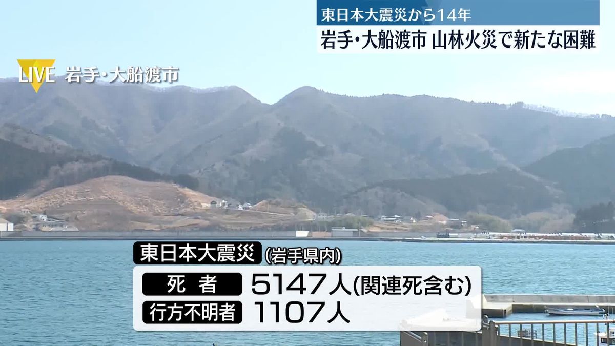 東日本大震災から14年　山林火災で新たな困難　岩手・大船渡市