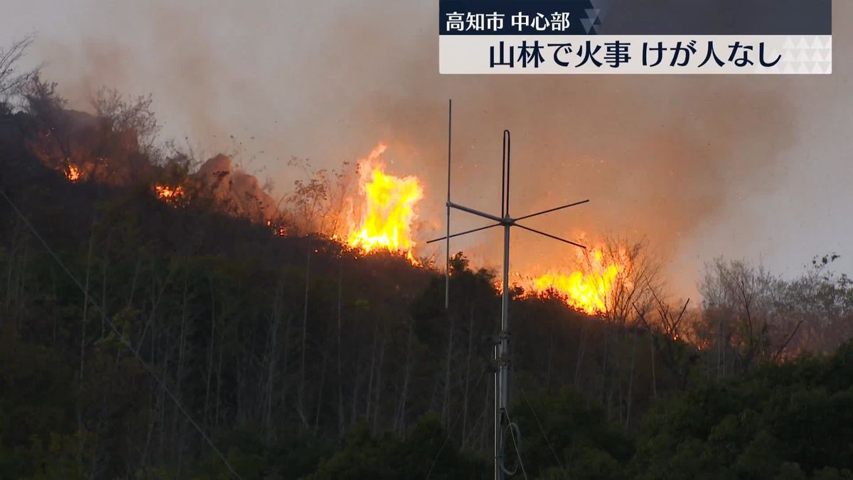 山林で火事、けが人なし　高知市の中心部