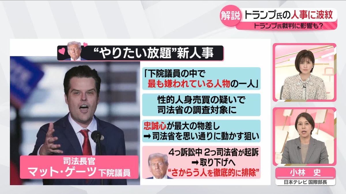 【解説】トランプ氏の人事で波紋　自身の裁判と国際情勢への影響は？