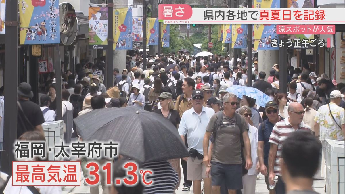 県内各地で「真夏日」　アジサイの手水舎で「涼」を　売り上げが2～3割アップのかき氷店も　福岡