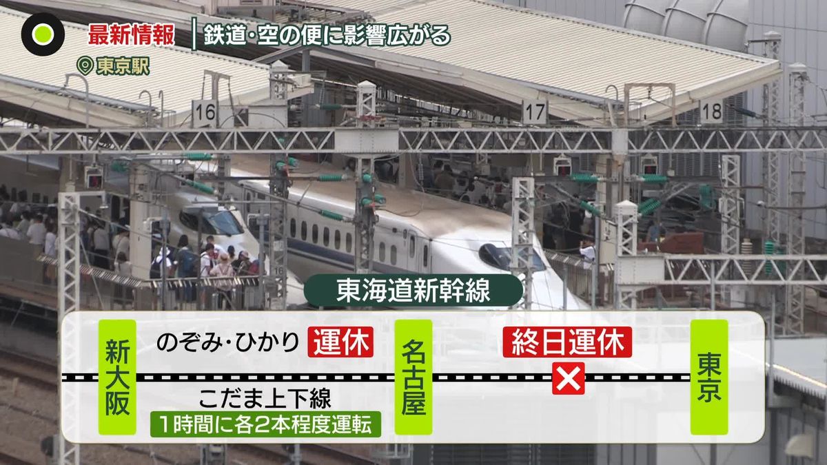 台風7号　鉄道・空の便に影響広がる