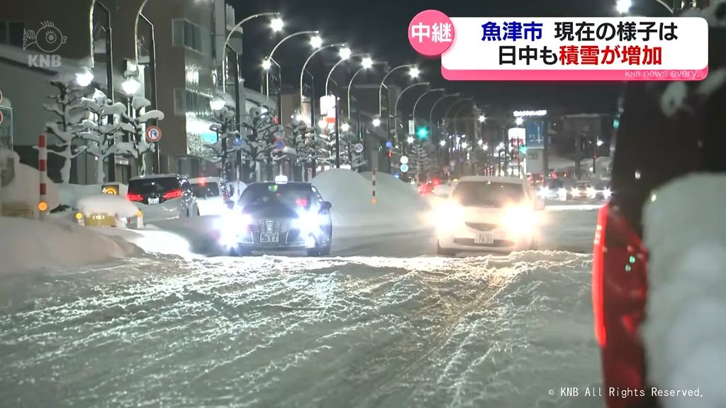 【中継】積雪７０センチ　富山県魚津市の今は