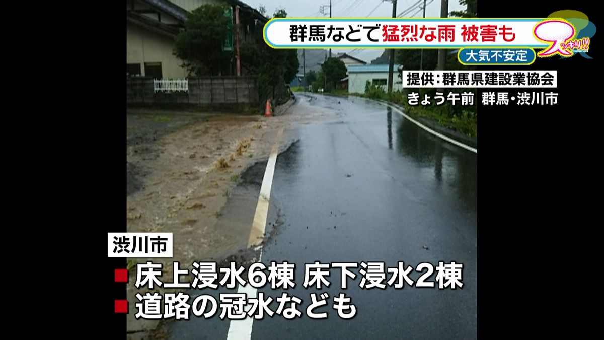 渋川市などで１時間に１００ミリの大雨か
