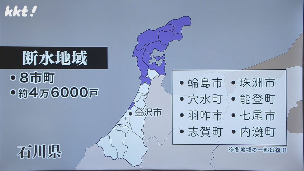 被災地では断水が続いてる