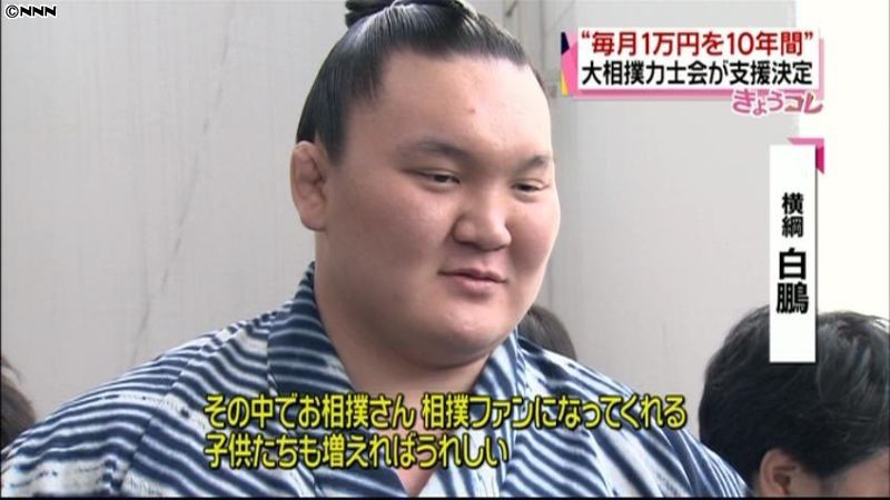 大相撲力士会「月１万円、１０年寄付」決定