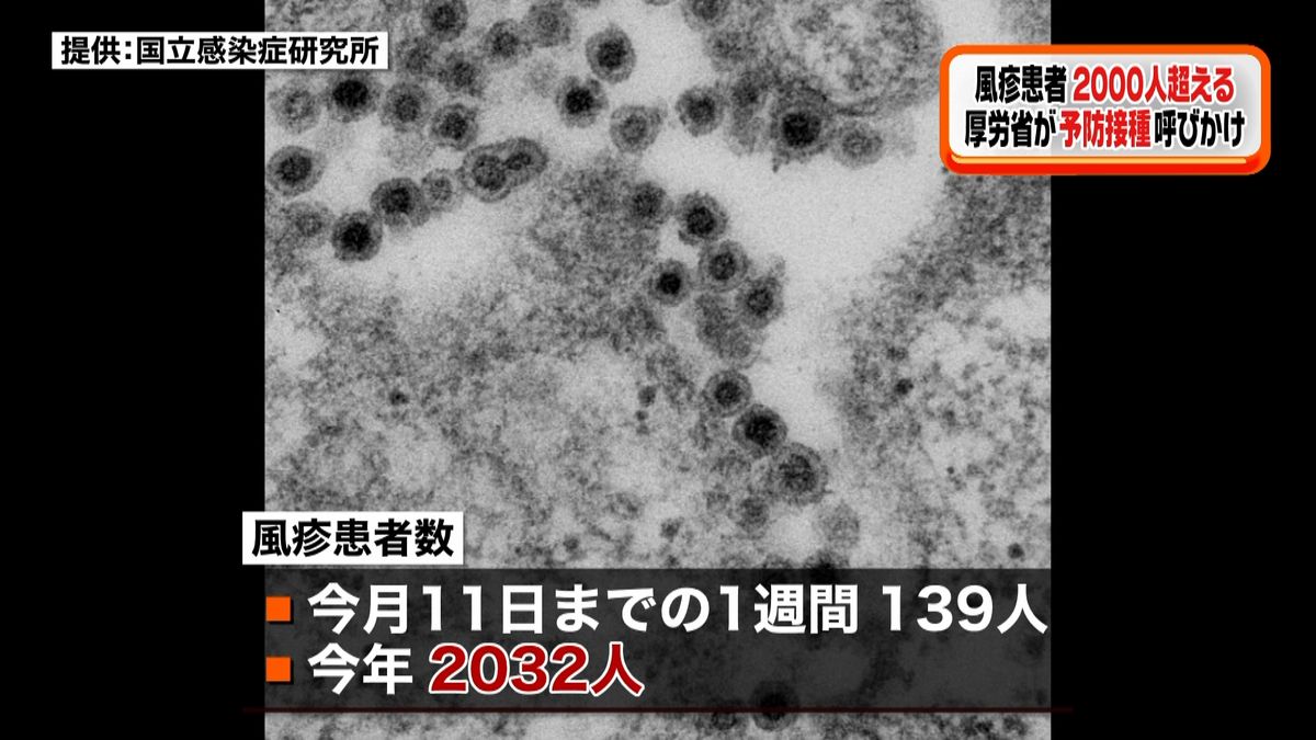 風疹患者２０００人超　５年前の大流行以来
