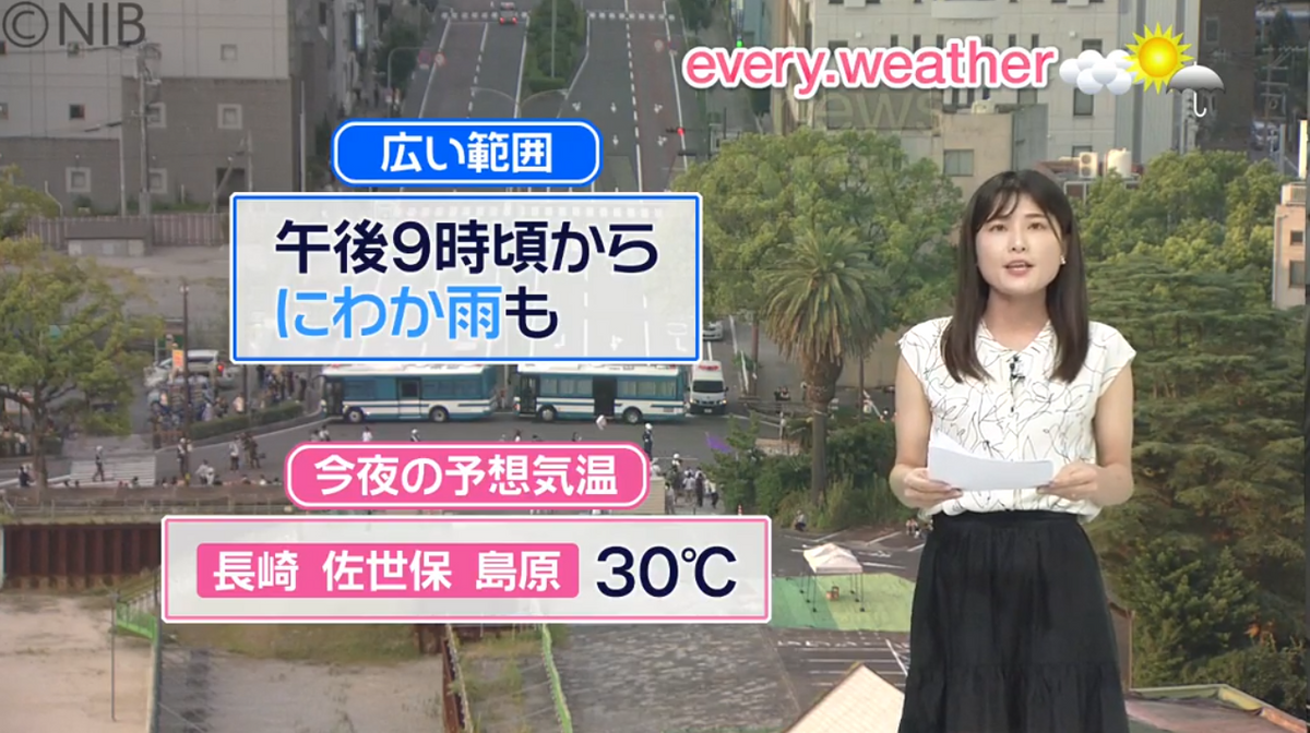 【天気】15日夜は熱帯夜の予想　台風7号は16日夕方から関東地方に最接近のおそれ《長崎》