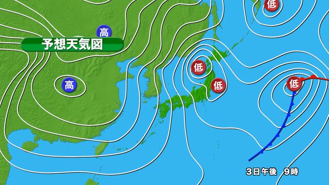 4日朝から6日ごろにかけ大雪に注意　冬型の気圧配置強まる　今季一番の寒気流れ込む見込み　