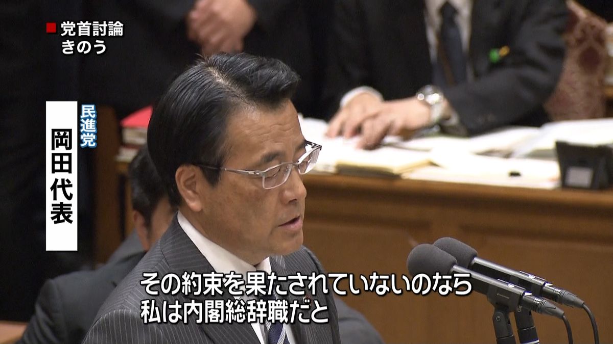 消費増税見送りなら総辞職すべき～岡田氏