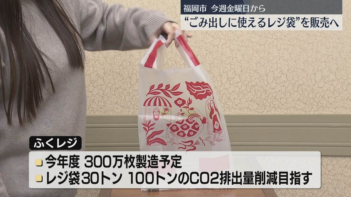 そのままゴミ出しできるレジ袋「ふくレジ」29日からスーパーやコンビニで販売　10リットル10円と15リットル15円の2種類　福岡市