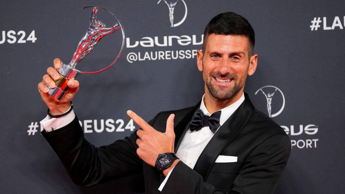 ローレウス世界スポーツ賞を受賞したテニスのノバク・ジョコビッチ選手(写真：AP/アフロ)