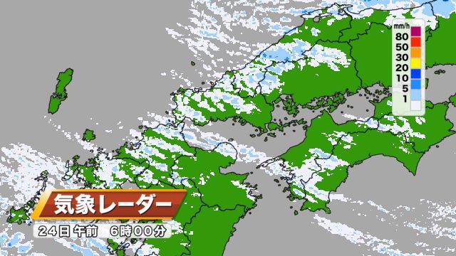 24日（水）午前6時の気象レーダーの様子