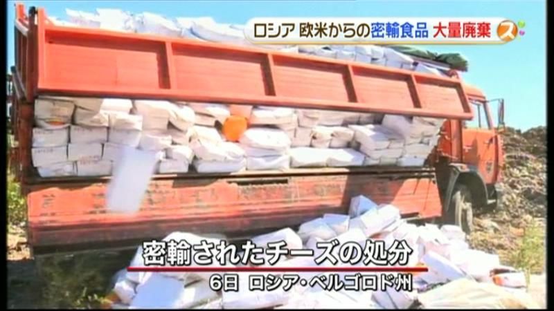 露大統領令で欧米からの密輸食品を大量廃棄