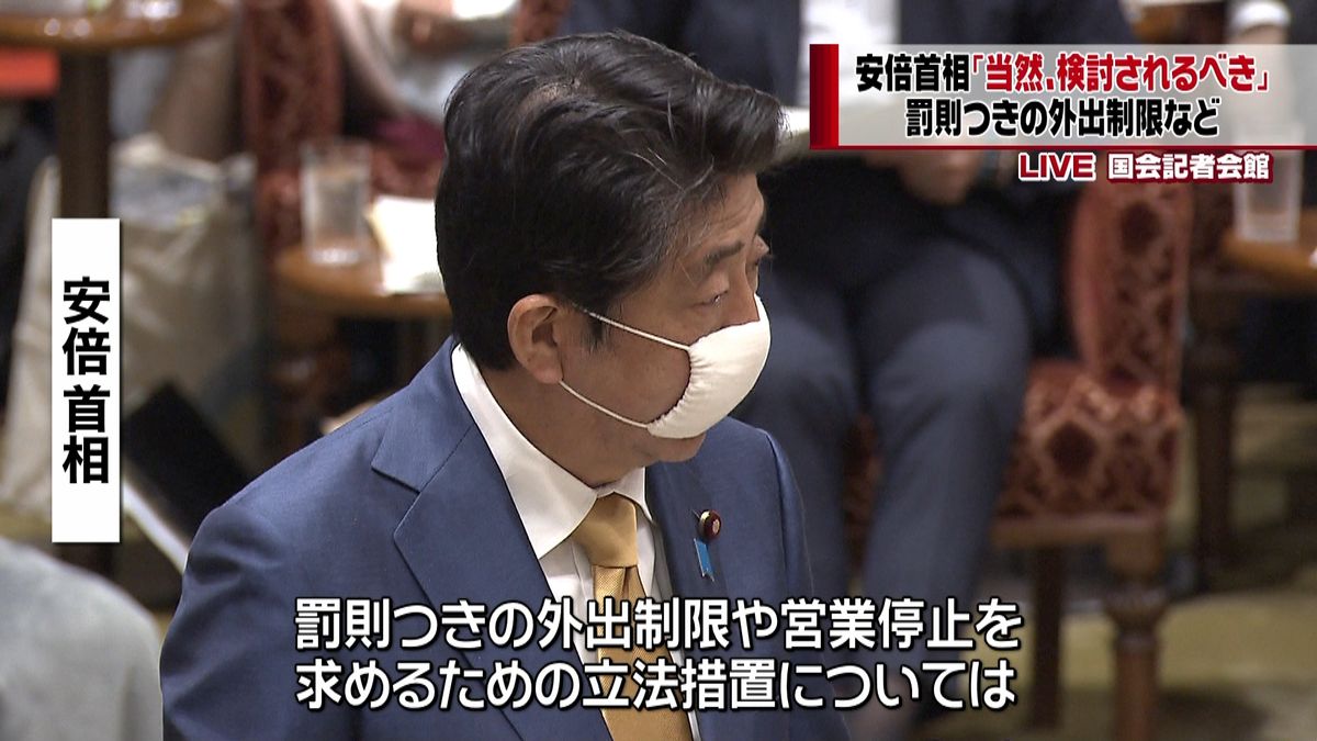 “強制力伴う外出制限”首相の認識ただす