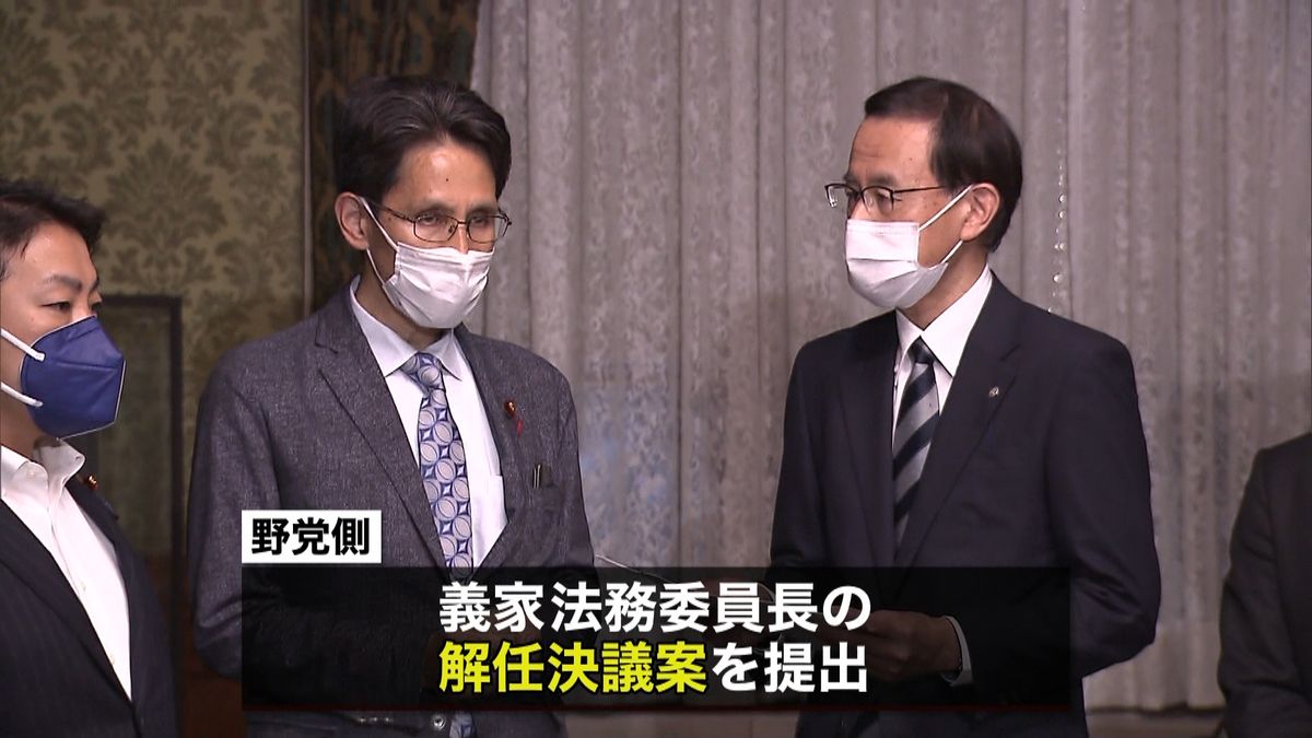 入管法改正案めぐり委員長の解任決議案提出