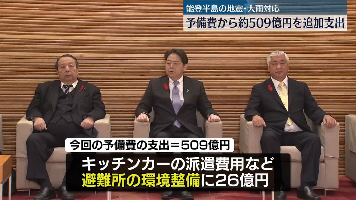 能登半島の復旧・復興に　予備費から約509億円を追加支出