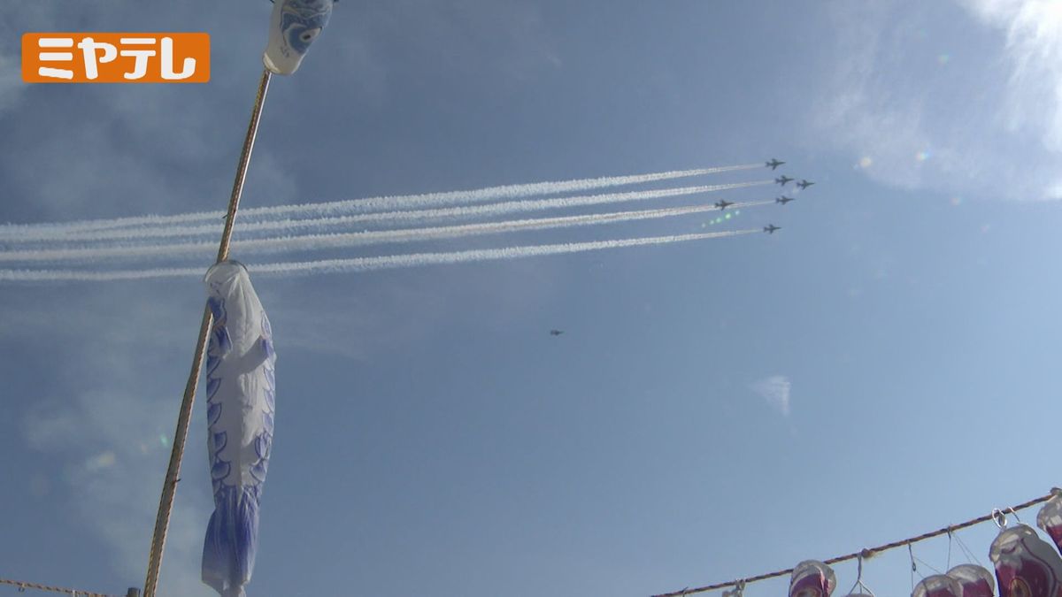 【東松島】3月11日、空に掲げた青い鯉のぼり「みんなで今をしっかり生きれるように」