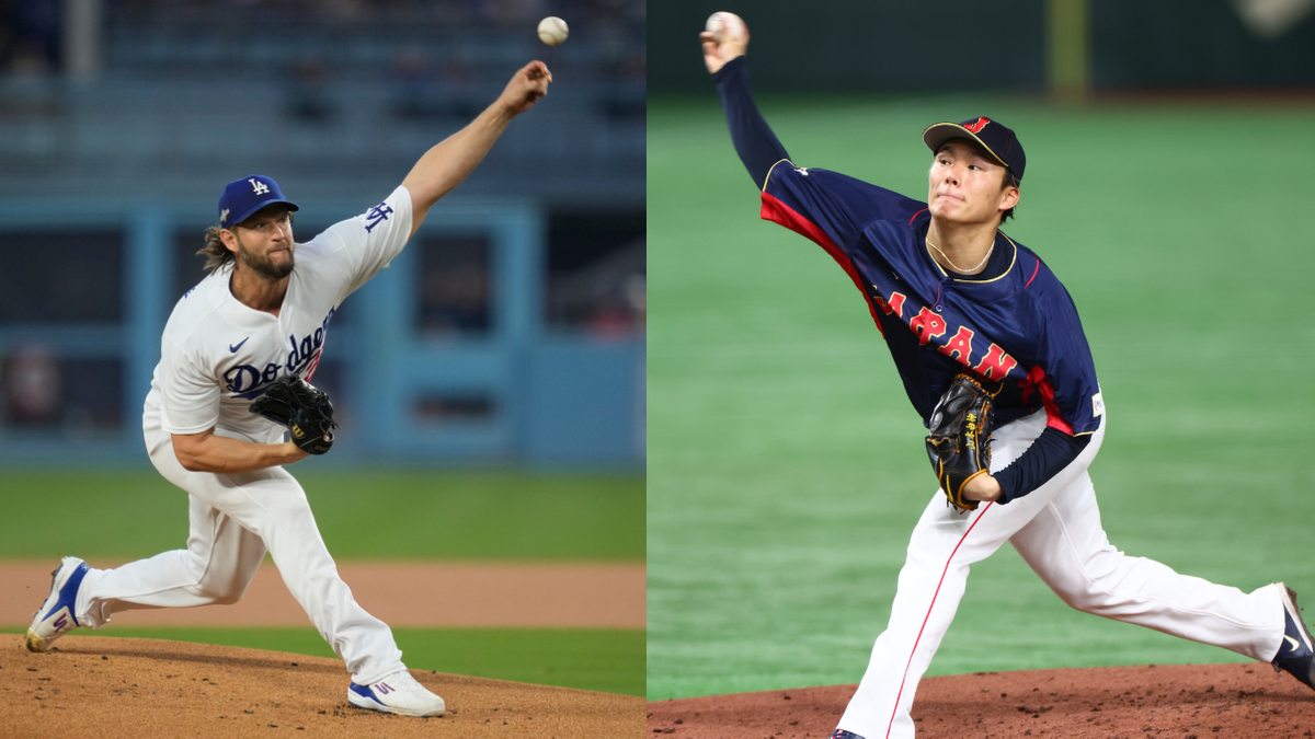 ドジャースのカーショウ投手（左）とドジャースと契約合意の山本由伸投手（右）【写真：ＡＰ／アフロ・CTK Photo/アフロ】
