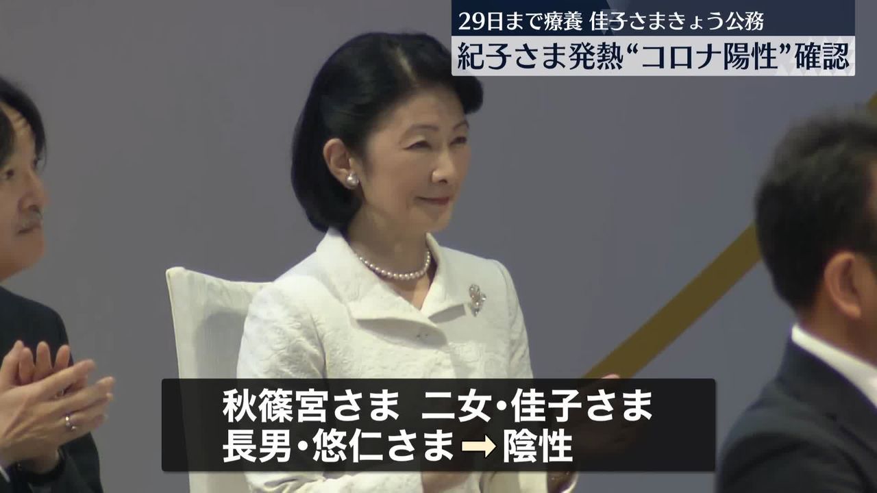 紀子さま発熱 “コロナ陽性”で29日まで療養 秋篠宮さまや佳子さまら陰性（2023年7月24日掲載）｜日テレNEWS NNN